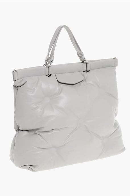 MM11 Quilted Leather GLAM SLAM Tote Bag in Gray - Image 2
