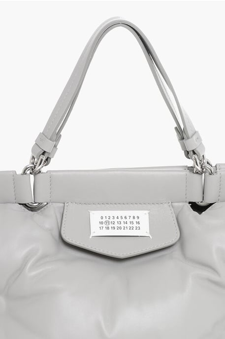 MM11 Quilted Leather GLAM SLAM Tote Bag in Gray - Image 4