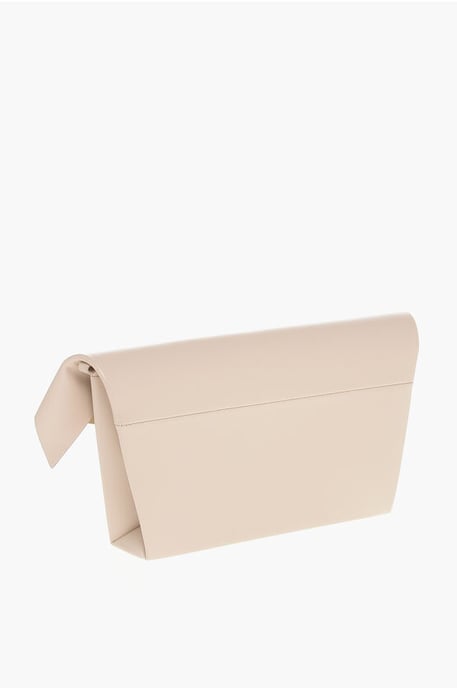 MM11 Saffiano Leather SNATCHED Clutch with Clip Closure in Pink - Image 2