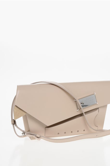 MM11 Saffiano Leather SNATCHED Clutch with Clip Closure in Pink - Image 3