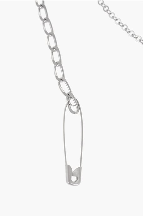 MM6 Pins with Safety Pins and Chains Desing in Silver - Image 3