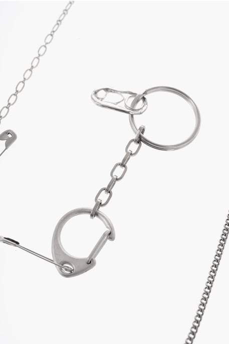 MM6 Pins with Safety Pins and Chains Desing in Silver - Image 3