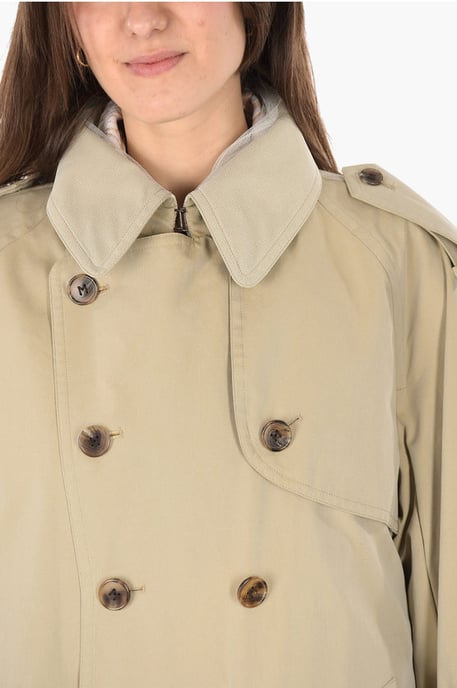 MM0 Mpaded double breasted blazer with inner mesh in Beige - Image 3