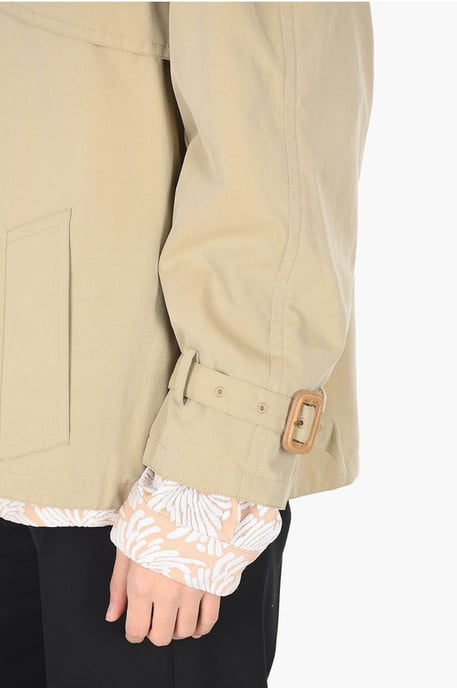 MM0 Mpaded double breasted blazer with inner mesh in Beige - Image 4