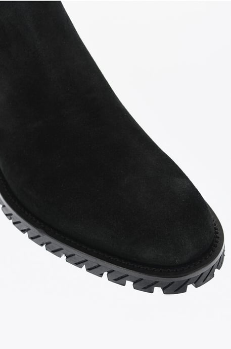 Suede COMBAT Booties in Black - Image 4