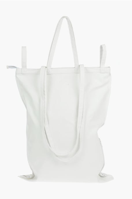 MM6 Canvas Maxi Tote Bag in PAINT-SPLATTER Print with Logo in White - Image 2