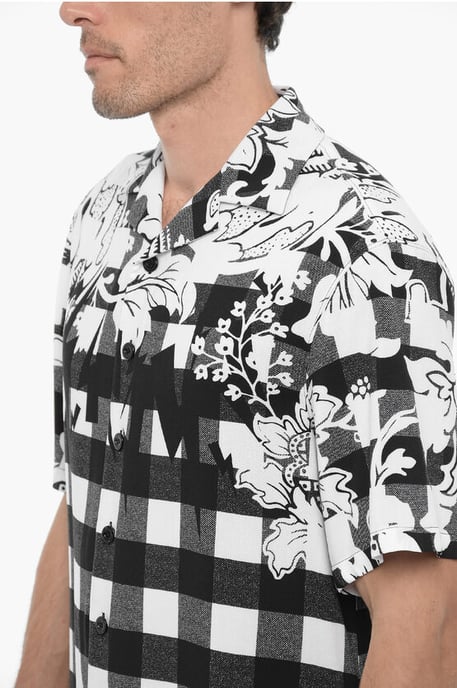 Double Patterned Boxy Fit Shirt in Black & White - Image 3