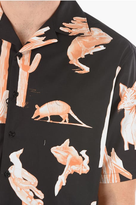 Short-sleeved BURNING MAN Camp Collar Shirt in Black - Image 3