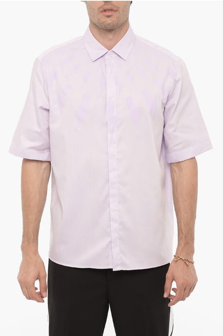 Short Sleeved FAIRISLE THUNDERBOLT Shirt in Violet - Image 1