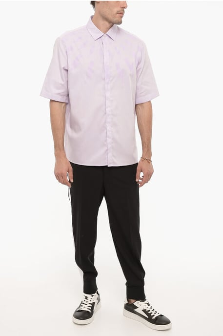 Short Sleeved FAIRISLE THUNDERBOLT Shirt in Violet - Image 4