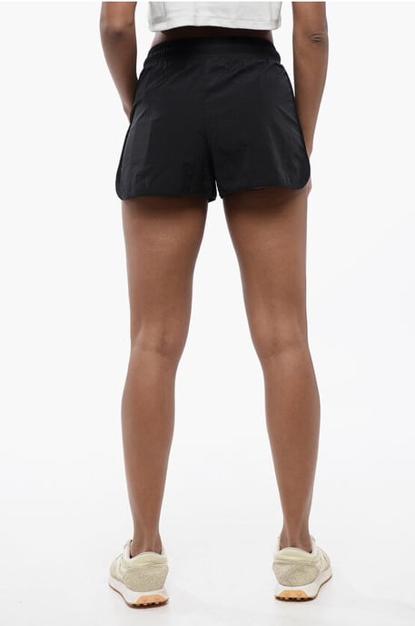 Nylon CRISPY Shorts with Mesh Side Band in Black - Image 2