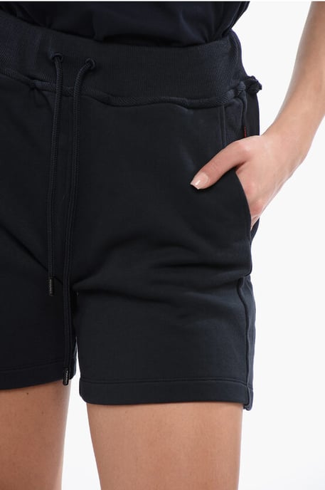 Brushed Cotton Shorts with Embroidered Logo in Blue - Image 3