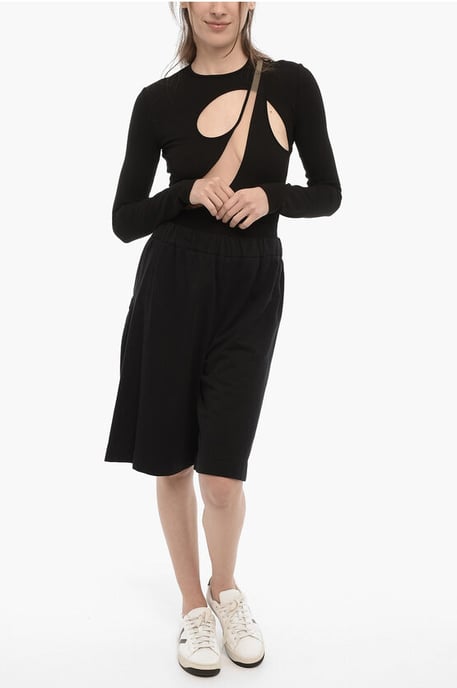 Cotton Shorts with Patch in Black - Image 4