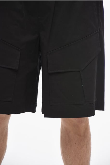 Baggy Fit JORDAN Cargo Shorts with Flap Pockets in Black - Image 3