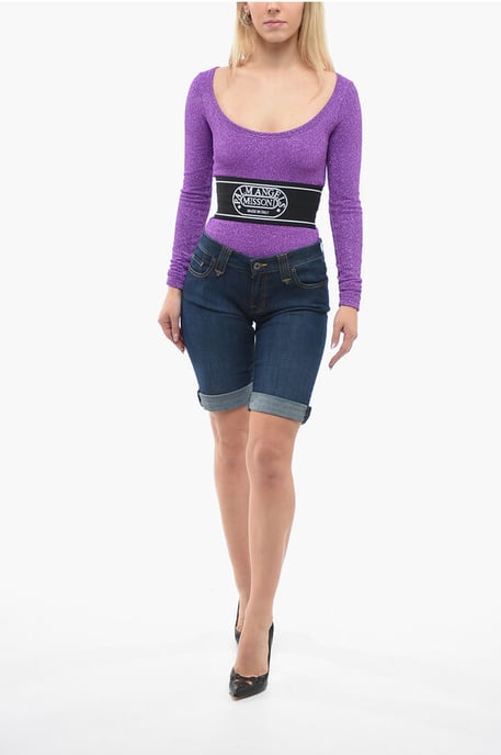 5 Pockets Stretch Denim Shorts in Blue - Image 4