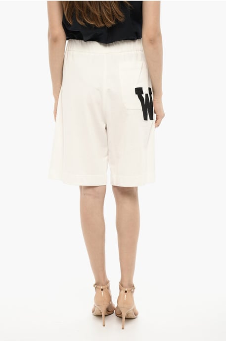 Katoenen shorts met patch in wit - Image 2