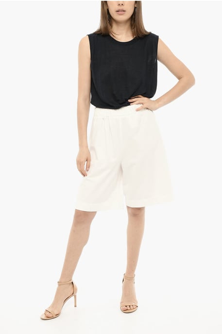 Katoenen shorts met patch in wit - Image 4