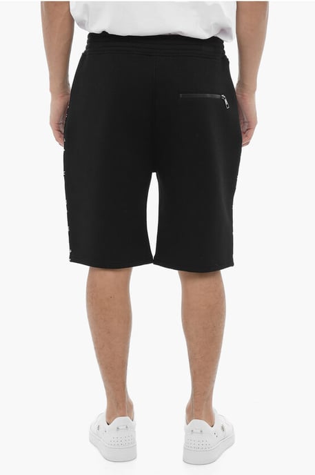 Neoprene MODERNIST Bermuda Shorts met Bandana Motief Details in Zwart - Image 2