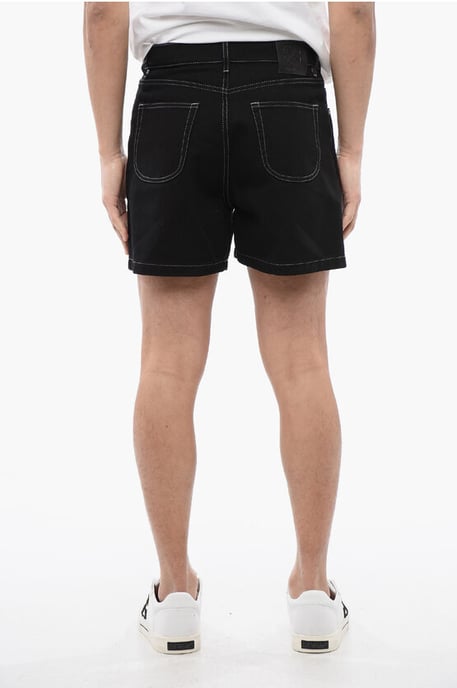 Mörkt tvättade shorts med logotypbroderi i svart - Image 2