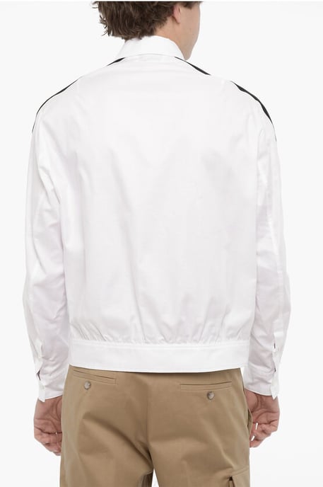 Piquet bomull BOMBER MODERNIST skjorta i vitt - Image 2
