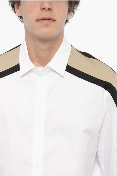 Piquet bomull BOMBER MODERNIST skjorta i vitt - Image 3