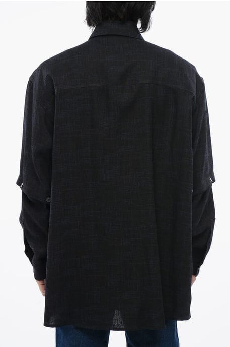 Linen Shirt With Removable Shirt in Blue - Image 2
