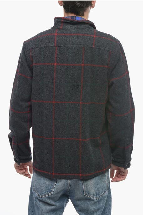 Checked Wool Blend MALONE Overshirt in Gray - Image 2