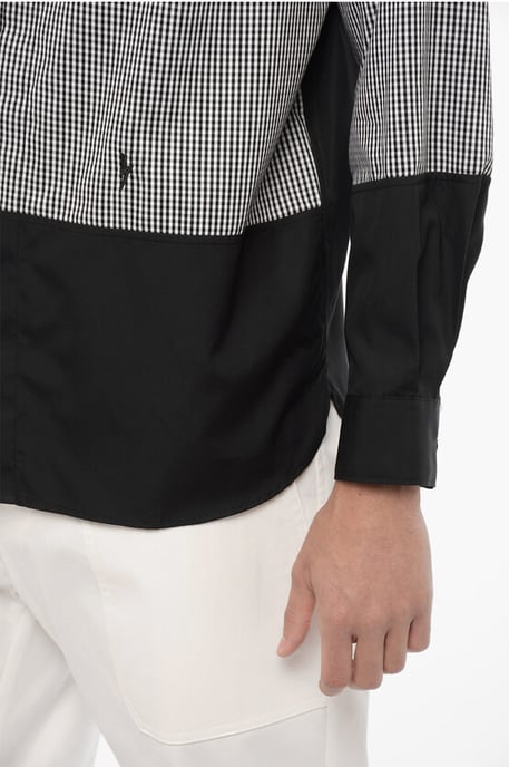 Patchwork Cotton Shirt in Black & White - Image 4