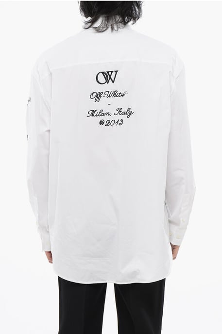 Oversize Fit 23 Embroidered Shirt in White - Image 2