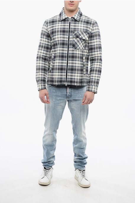 Padded Checkered TIMBER Overshirt in Blue - Image 4