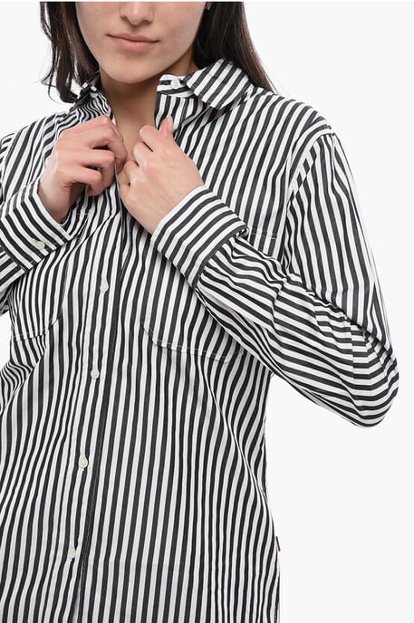 Awning Striped YARN Saharan Shirt in Black & White - Image 3
