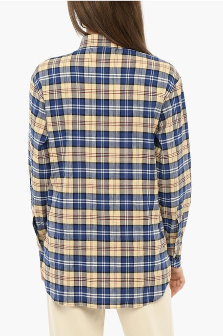 Double Breast Pockets Tartan Check Shirt in Multicolor - Image 2