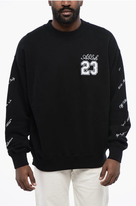 Svart bomulls-tröja med rund hals och 23 LOGO SKATE-mönster - Image 1