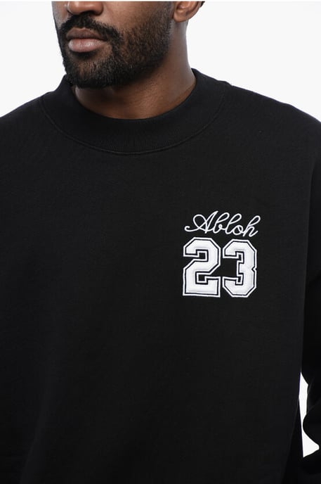 Svart bomulls-tröja med rund hals och 23 LOGO SKATE-mönster - Image 3