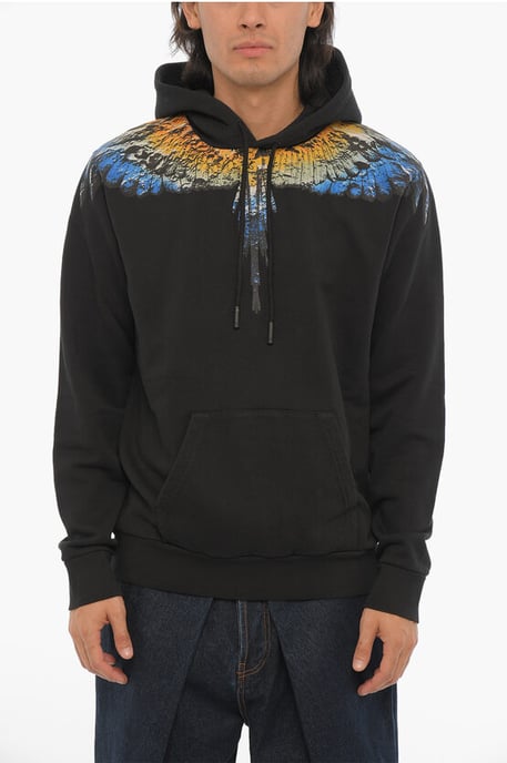 Brushed Cotton LUNAR WINGS Hoodie in Black - Image 1