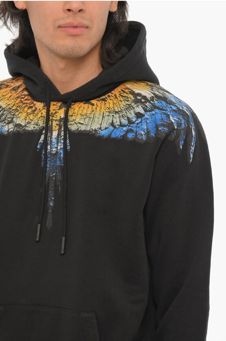 Brushed Cotton LUNAR WINGS Hoodie in Black - Image 3