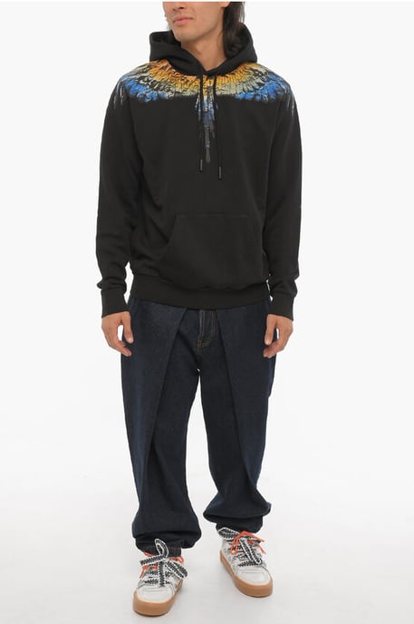 Brushed Cotton LUNAR WINGS Hoodie in Black - Image 4