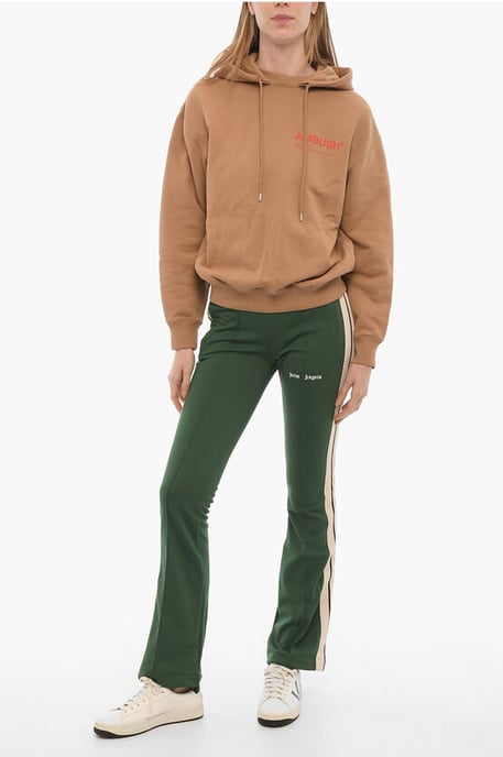 Brushed Cotton Hoodie with Printed Logo in Brown - Image 4