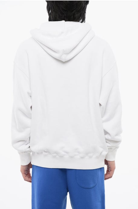Brushed Cotton OFF Hoodie in White - Image 2