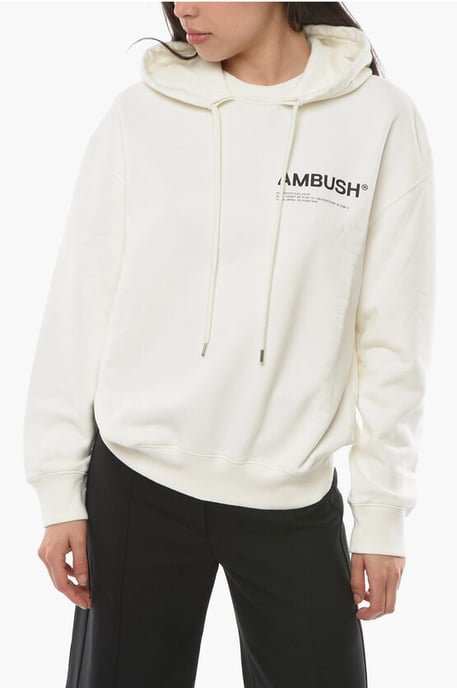 Brushed Cottton MULTICORD Hoodie in White - Image 1