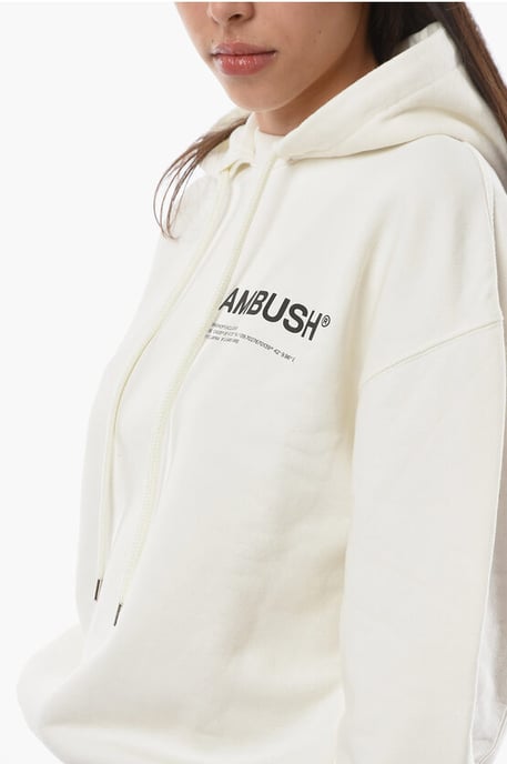 Brushed Cottton MULTICORD Hoodie in White - Image 3