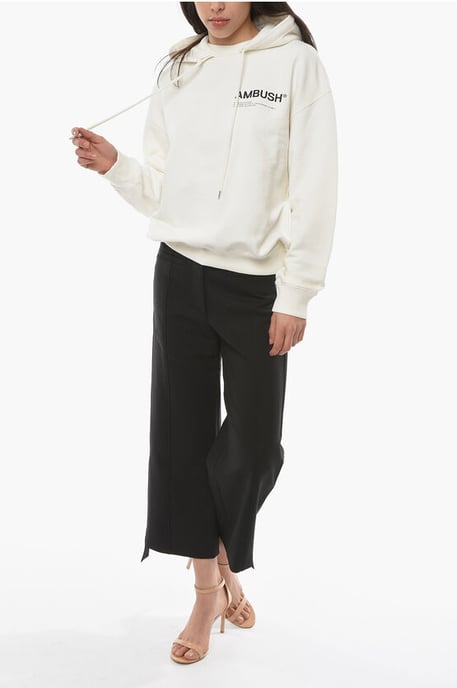 Brushed Cottton MULTICORD Hoodie in White - Image 4