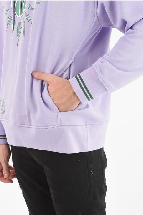 JAMES HARDEN x NEIL BARRETT Easy Fit Hoodie med tryckt stock i violett - Image 3