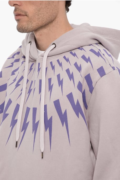Fleecebomulls-FAIRISLE THUNDERBOLT-huvtröja i violett - Image 3