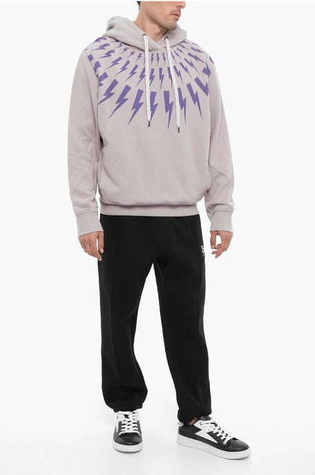 Fleecebomulls-FAIRISLE THUNDERBOLT-huvtröja i violett - Image 4