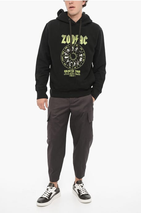 Fleeced Cotton Easy Fit ZOD AC Hoodie in Black - Image 4