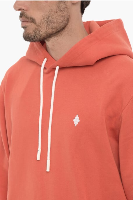 Brushed Cotton Hoodie in Orange - Image 3