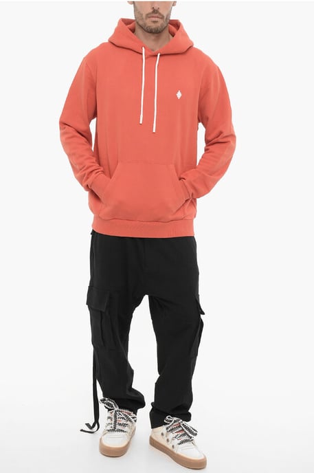 Brushed Cotton Hoodie in Orange - Image 4