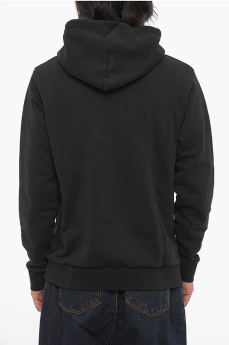 Cotton ECLIPSE Hoodie With Patch Pocket in Black - Image 2