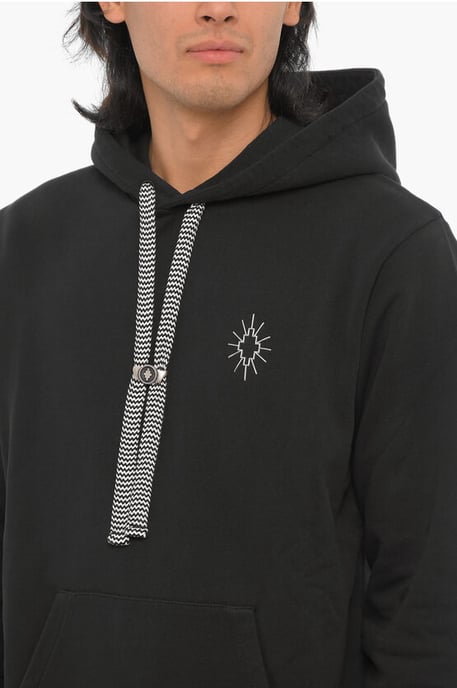 Cotton ECLIPSE Hoodie With Patch Pocket in Black - Image 3